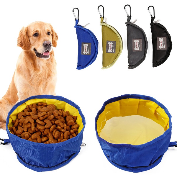 Pet dog bowl for outdoor travel portable foldable waterproof bowl